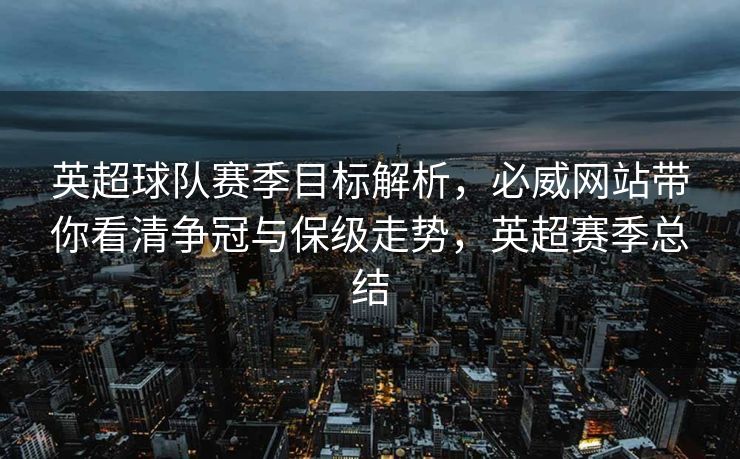 英超球队赛季目标解析，必威网站带你看清争冠与保级走势，英超赛季总结  第2张